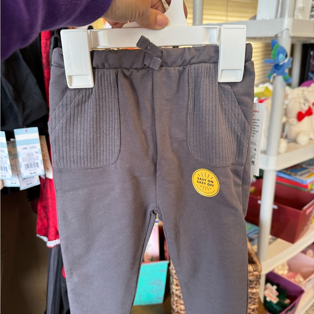 Cat & Jack Gray Leggings with Ribbed Waistband